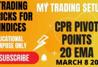 MY TRADING ROAD MAP , CPR PIVOT POINTS ,20 EMA